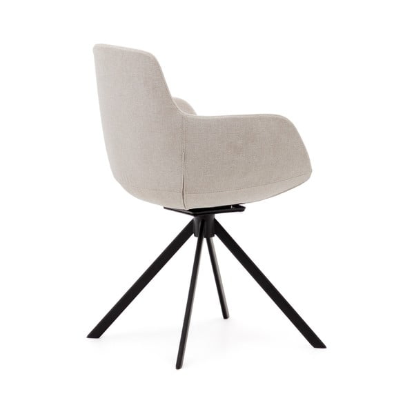 Béžové čalúnené jedálenské kreslá v súprave s podrúčkami 2 ks Tissiana – Kave Home-image-3