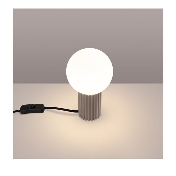 Taupe stolová lampa so skleneným tienidlom (výška 19 cm) Orbital – Sollux-image-1