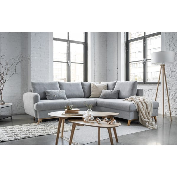 Svetlosivá rozkladacia/s úložným priestorom rohová pohovka (pravý roh/do L) Scandic Lagom – Miuform-image-4