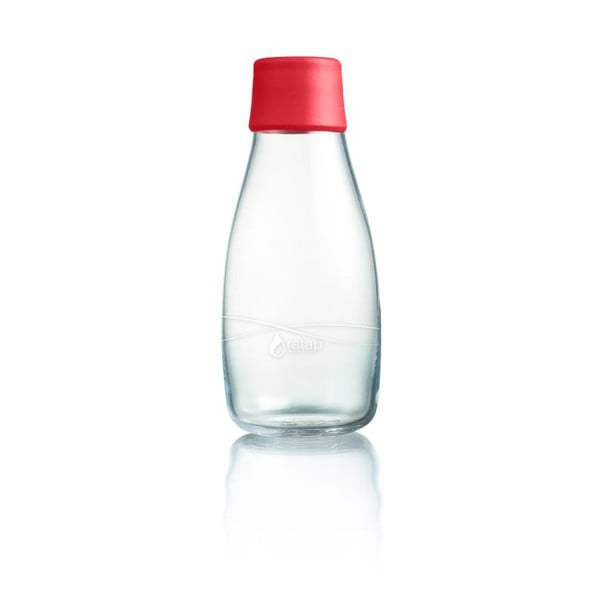 Červená sklenená fľaša ReTap s doživotnou zárukou, 300 ml
