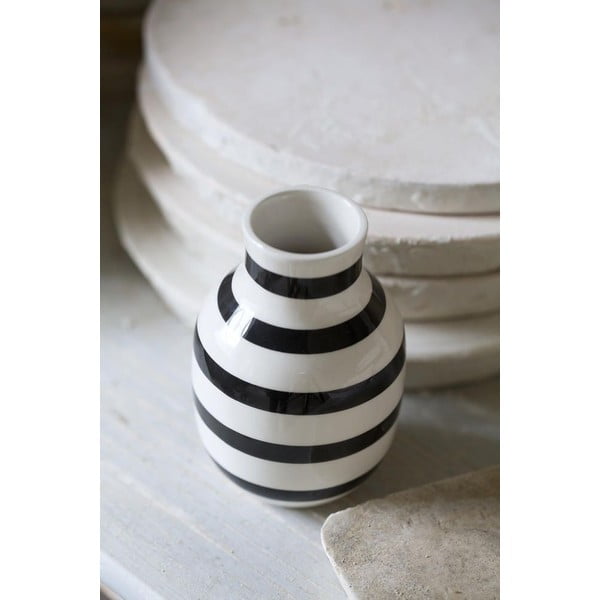 Čierno-biela kameninová váza Kähler Design Omaggio, výška 12,5 cm-image-3
