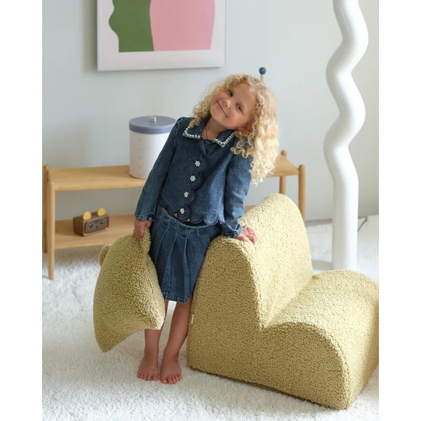 Zelený detský pohovkový vankúš z textílie buklé Bear – Wigiwama-image-2