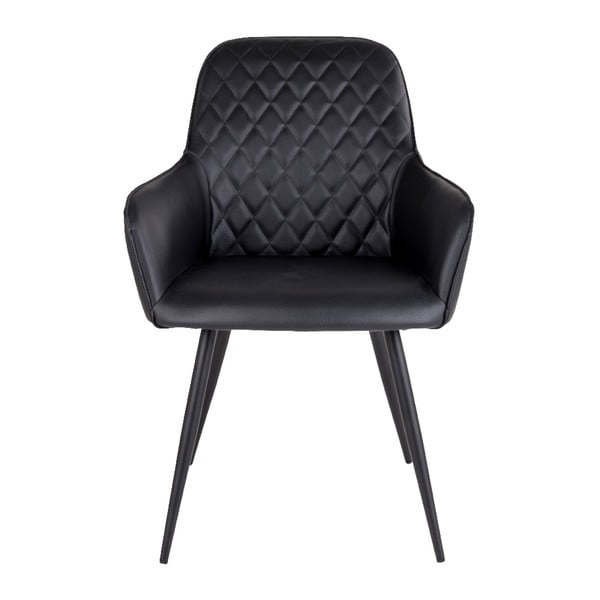 Čierne čalúnené jedálenské kreslá v súprave s podrúčkami 2 ks Harbo – House Nordic-image-2