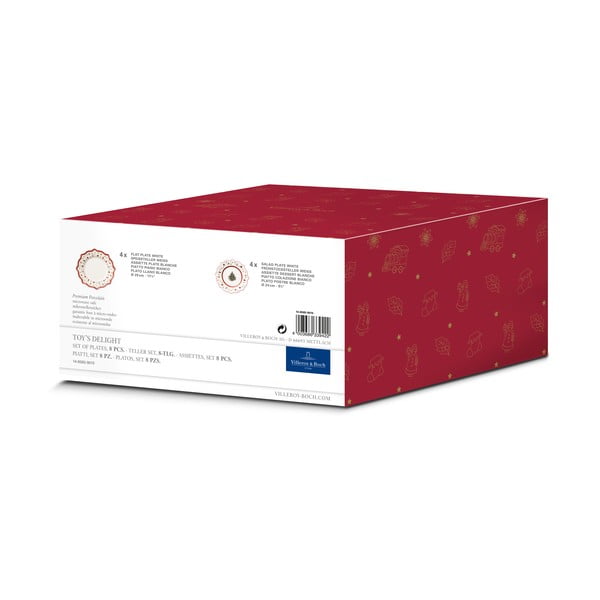 Červeno-biela porcelánová 8-dielna súprava riadu s vianočným motívom Villeroy & Boch-image-1