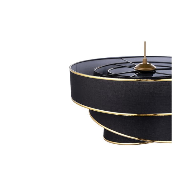 Závesné svietidlo v čierno-zlatej farbe s textilným tienidlom ø 40 cm Couper – Opviq lights-image-2