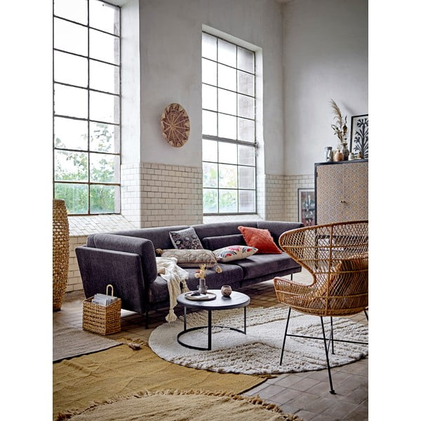 Oranžový vlnený okrúhly koberec ø 110 cm Lenea - Bloomingville-image-2