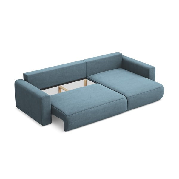 Svetlomodrá rozkladacia/s úložným priestorom rohová pohovka (pravý roh/s leňoškou) Kapua – Makamii-image-3