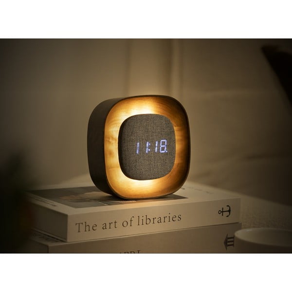 Digitálny budík Lumos Walnut – Gingko-image-1