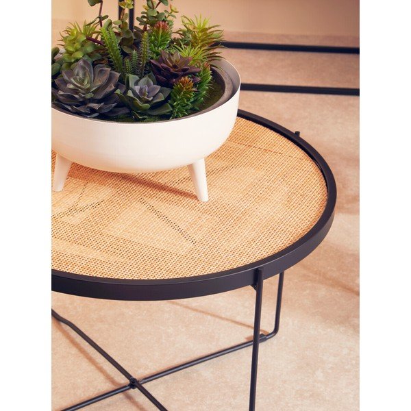 Ratanový okrúhly konferenčný stolík v prírodnej farbe ø 60 cm Depok – Premier Housewares-image-1