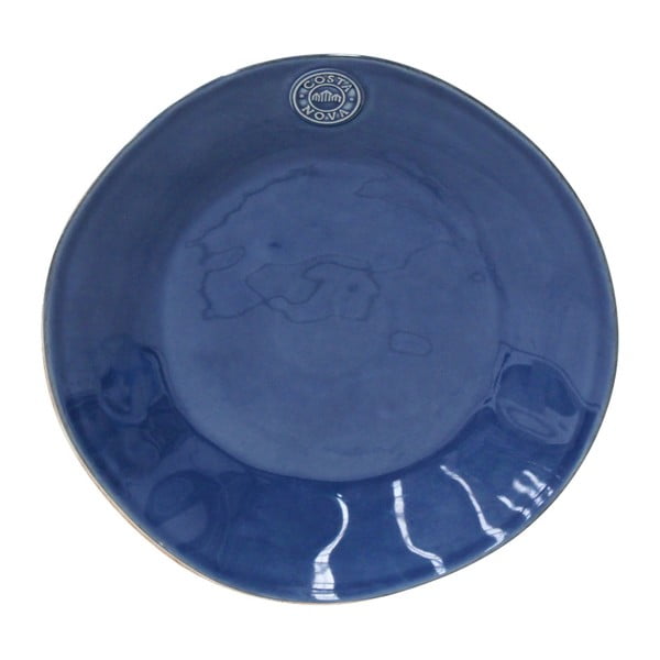 Modrý kameninový tanier Costa Nova Denim, ⌀ 27 cm