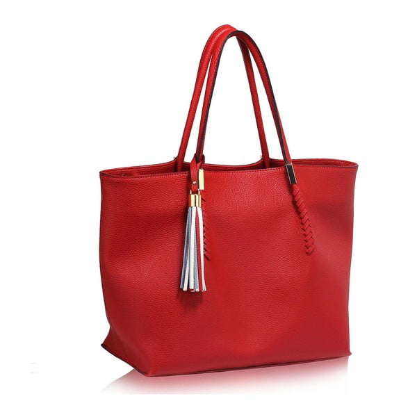 Červená kabelka L&S Bags Tassel