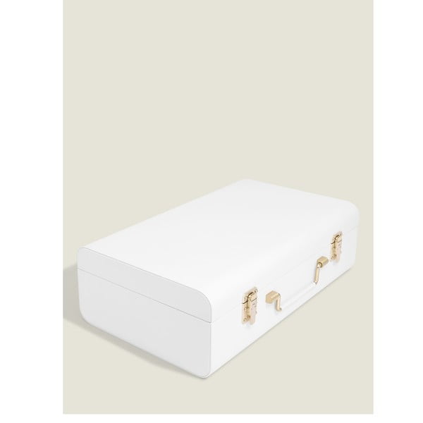 Biely dekoratívny úložný box z umelej kože 50x30x15 cm – Stackers-image-2