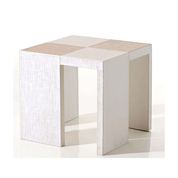 Koženkový odkladací stolík Table Side White