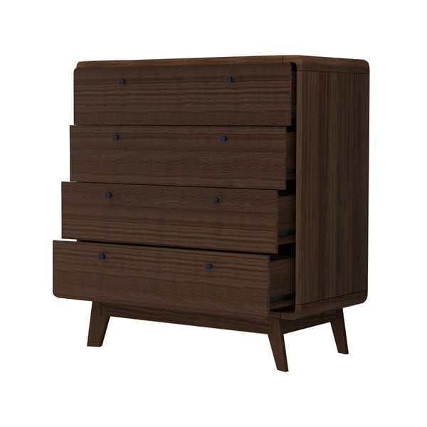 Tmavohnedá vysoká komoda v dekore orecha 80x88 cm Caitlin – Støraa-image-2