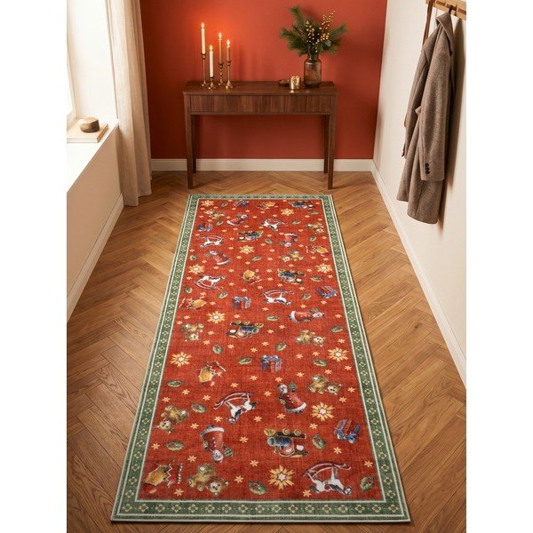 Červený/zelený behúň s vianočným motívom 80x200 cm Toy's Delight Nostalgic Noel Red Green – Villeroy&Boch-image-1