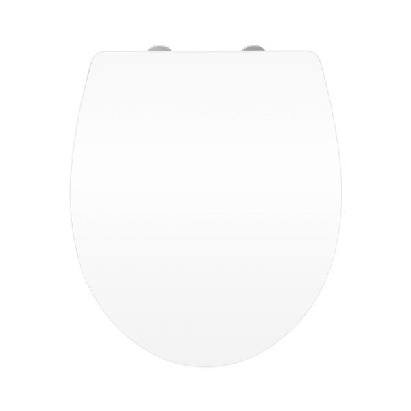 Biele WC sedadlo s jednoduchým zatváraním Wenko Classic, 45 x 38,8 cm-image-1
