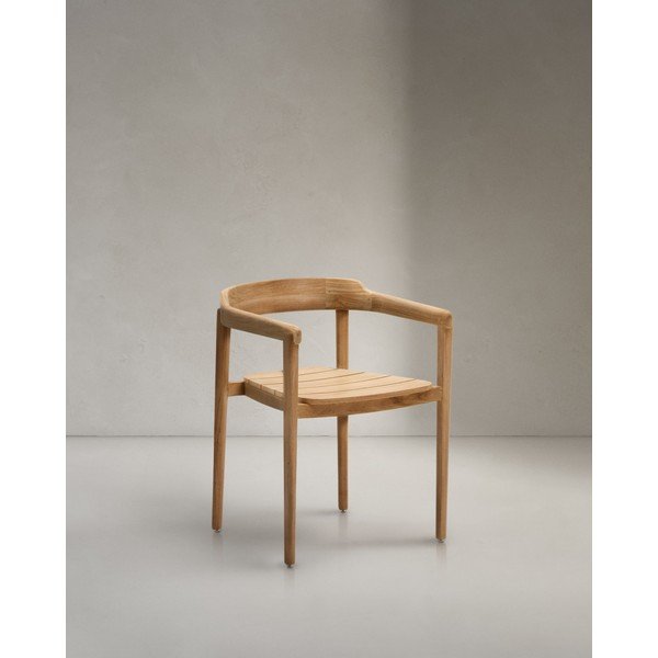 Drevená záhradná stolička v prírodnej farbe Icaro – Kave Home-image-1