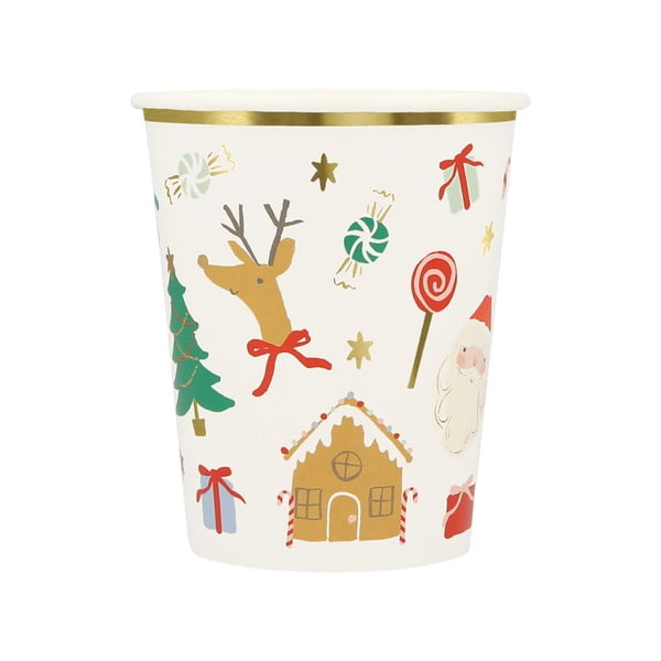Papierové jednorazové tégliky v súprave 8 ks Jolly Christmas – Meri Meri