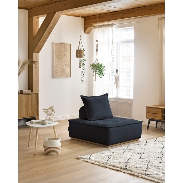 Tmavomodré ženilkové kreslo Elisa – Bobochic Paris-image-1