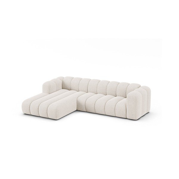 Krémová ženilková rohová pohovka (ľavý roh/s leňoškou) Lupine – Micadoni -image-1