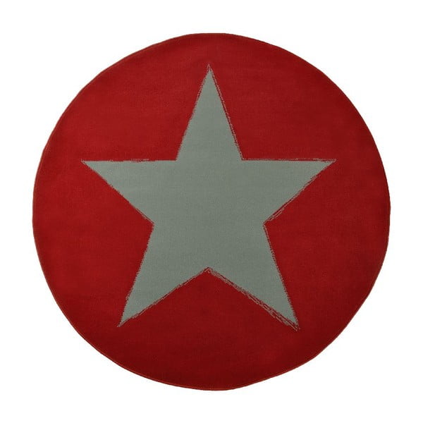 Detský červený koberec Hanse Home Star, ⌀ 140 cm