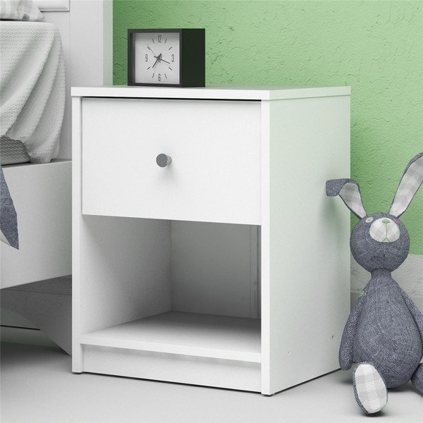 Biely nočný stolík s poličkami May - Tvilum-image-1