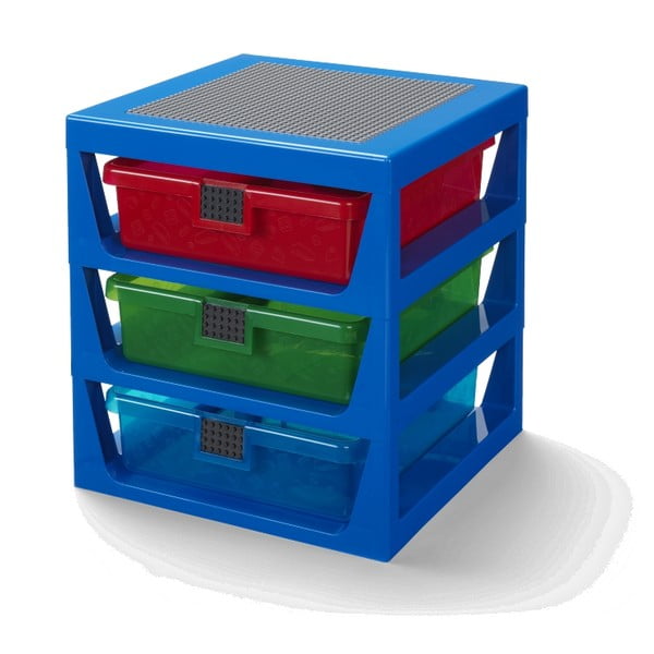 Modrý organizér s 3 zásuvkami LEGO® Storage