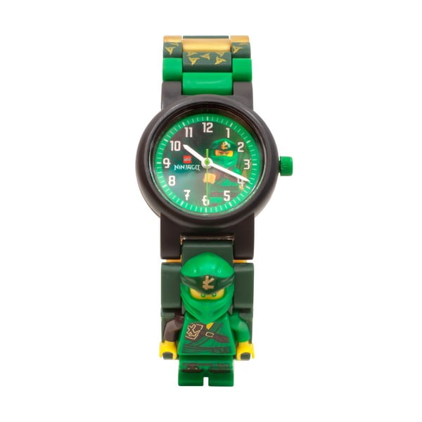 Zelené náramkové hodinky so skladacím remienkom a minifigúrkou LEGO® NINJAGO Lloyd-image-1