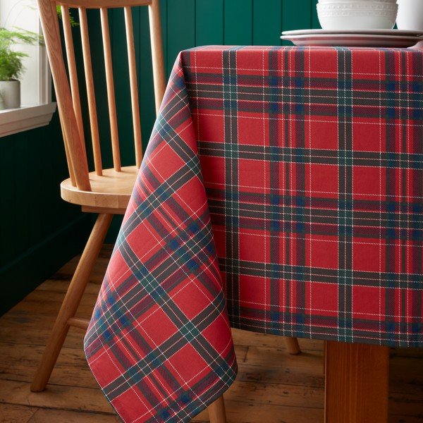 Bavlnený obrus s vianočným motívom 178x137 cm Christmas Tartan Check – Catherine Lansfield-image-1