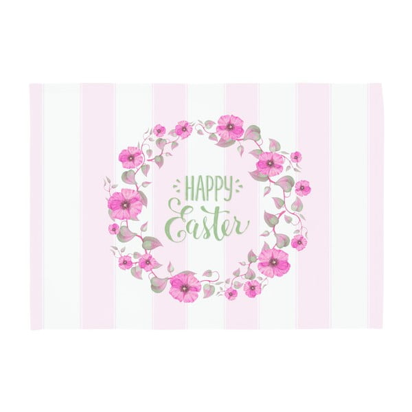 Sada 2 ružovo-bielych prestieraní Apolena Happy Easter, 33 × 45 cm