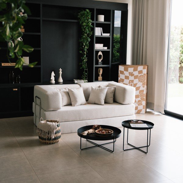 Béžová rozkladacia pohovka z textílie buklé 180 cm Bloom – TemaHome-image-3