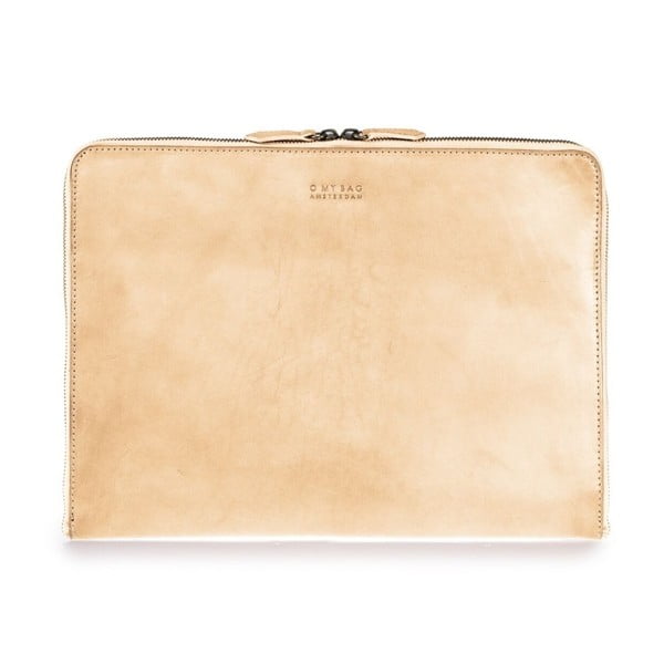 Béžový kožený obal na notebook 13" na zips O My Bag