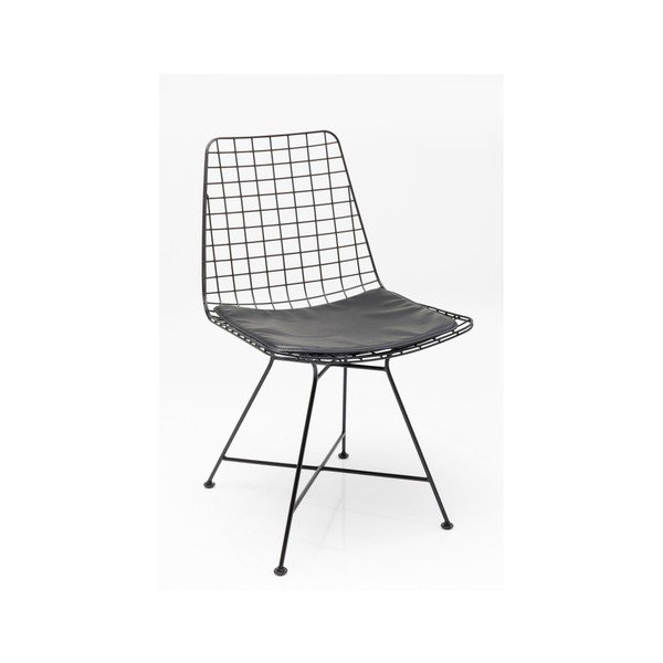 Čierna oceľová jedálenská stolička Kare Design Grid-image-3