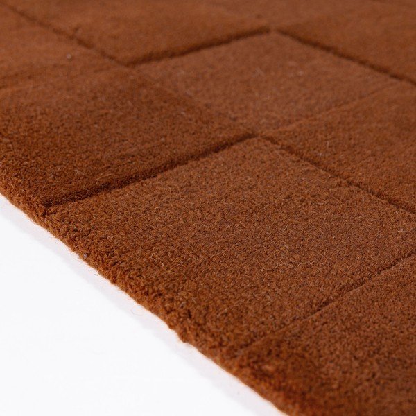 Ručne tkaný vlnený behúň v terakotovej farbe 60x230 cm Checkerboard – Flair Rugs-image-4