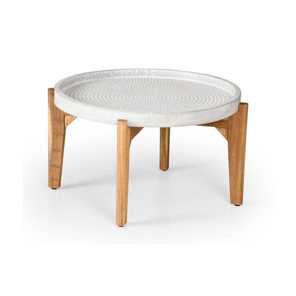 Záhradný stolík so sivou betónovou doskou Bonami Selection Bari, ø 70 cm