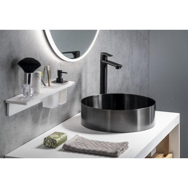 Matne čierna stojančeková umývadlová batéria Pax – Sapho-image-4