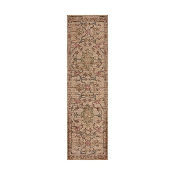 Ručne tkaný behúň s prímesou juty v prírodnej farbe 60x230 cm Celine Jute Global – Flair Rugs
