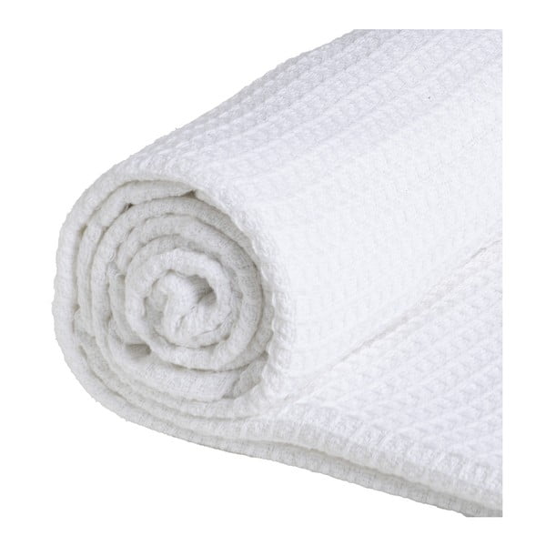 Biely pléd z recyklovanej bavlny 260x280 cm Honeycomb – Ixia-image-2