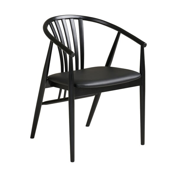 Čierna jedálenská stolička s podrúčkami z bukového dreva Agustin – House Nordic