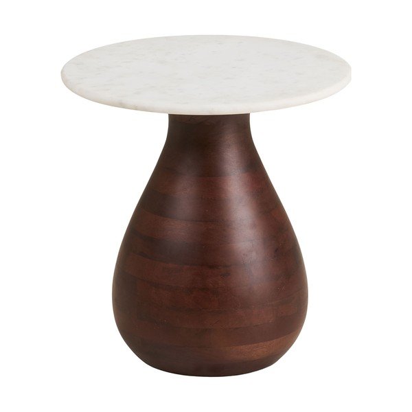 Okrúhly odkladací stolík s mramorovou doskou ø 40 cm Heide – House Nordic-image-2