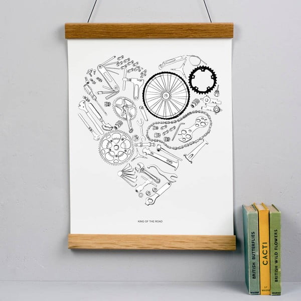 Plagkát Bicycle Print, 30x40 cm