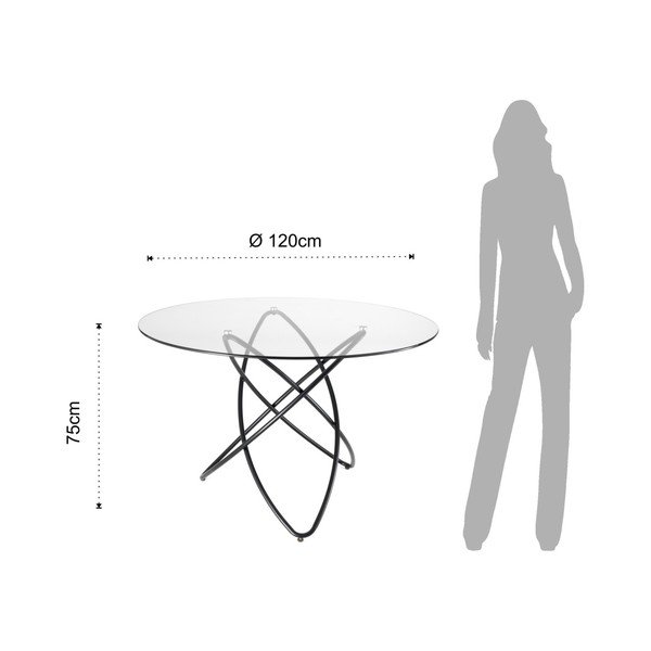 Jedálenský stôl s doskou z tvrdeného skla Tomasucci Hula Hoop, ⌀ 120 cm-image-1