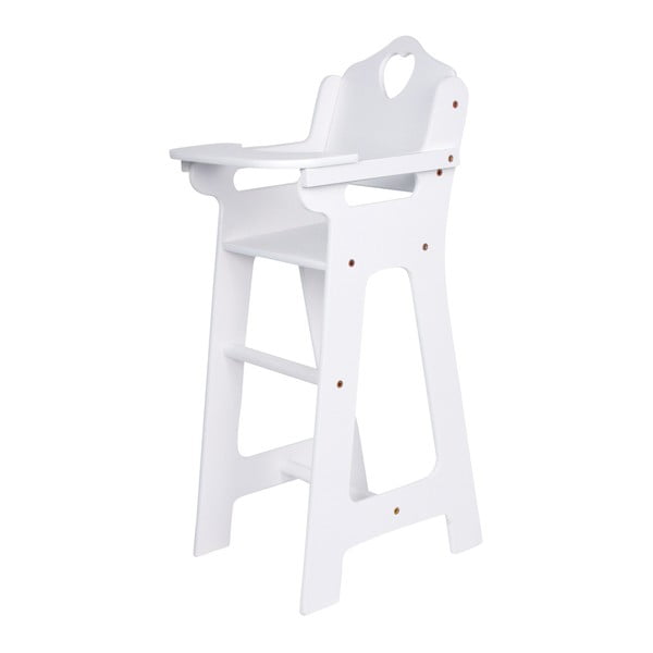 Biela drevená stolička pre bábiky Legler Dolls
