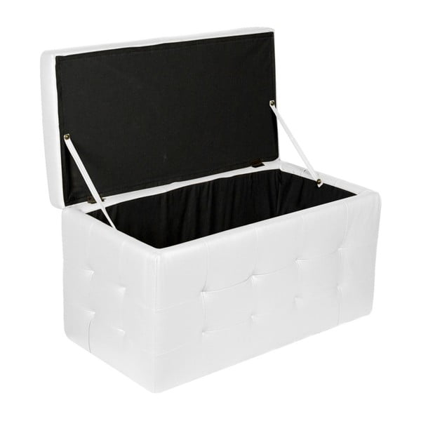 Biela taburetka s úložným priestorom Esidra Multi, 84 x 49 cm-image-4