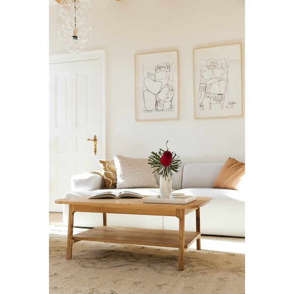 Konferenčný stolík z dubového dreva v prírodnej farbe 70x110 cm Twig – The Beds-image-4