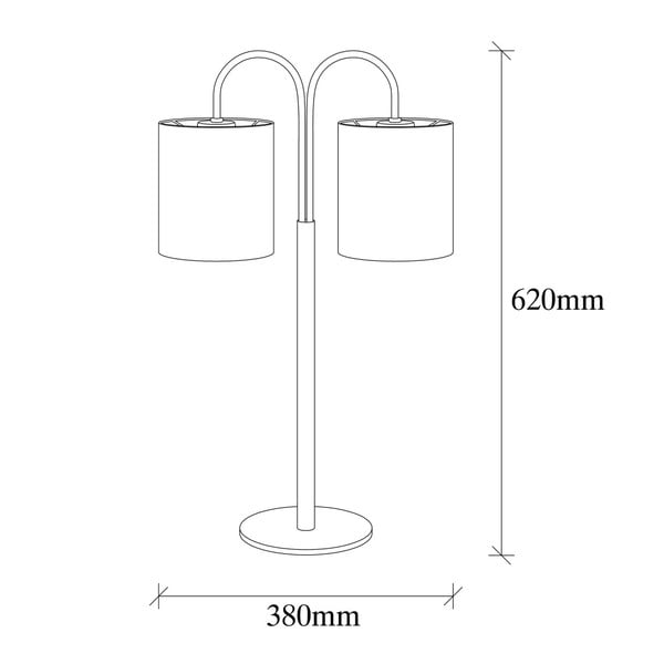 Čierna kovová stolová lampa s krémovými tienidlami Opviq lights Sifi-image-2