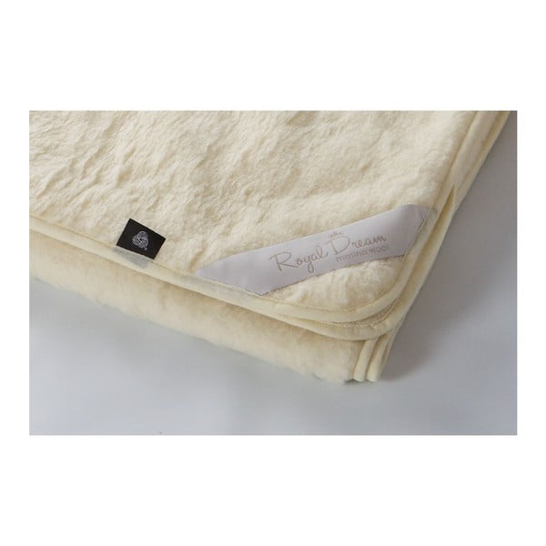 Béžová vlnená deka Royal Dream Merino, 90 x 200 cm