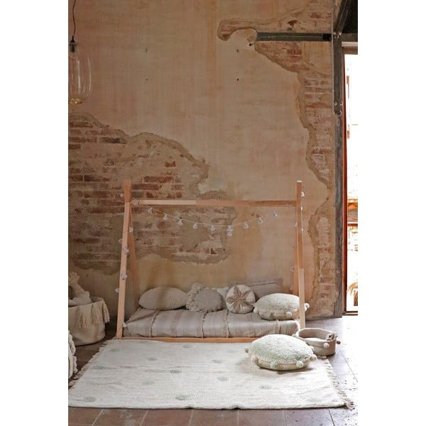 Kaki krémový prateľný ručne tkaný bavlnený detský koberec 120x160 cm Hippy Dots Olive – Lorena Canals-image-3