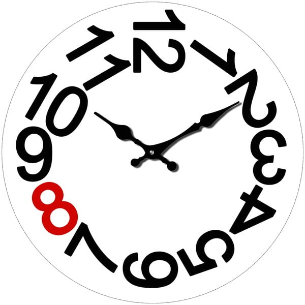 Sklenené hodiny Dokola, 34 cm
