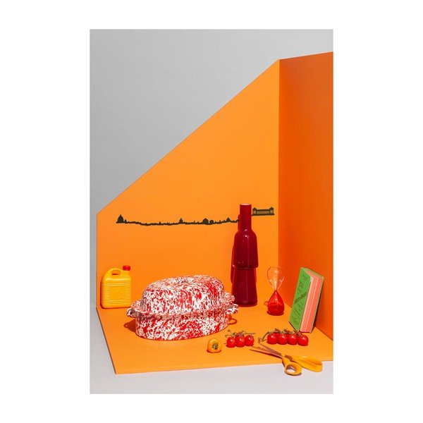 Čierna nástenná dekorácia so siluetou mesta The Line Rome-image-4